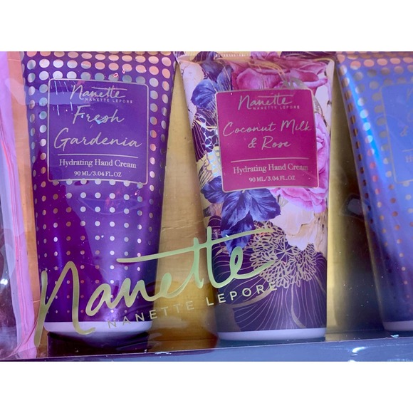 Nanette Lepore 4 Pc‎ Vegan Hand Cream Collection Fresh Gardenia/Enchanted Orchid - Picture 3 of 6